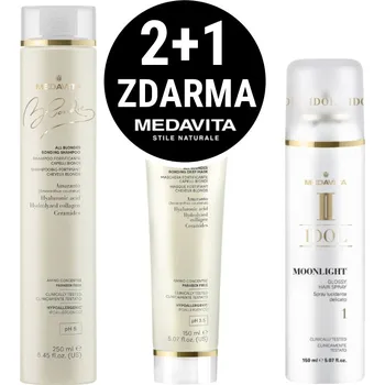 Kosmetická sada 2+1 Zdarma! Medavita Blondie All Blondes kosmetická sada pro posílení blond vlasů (+ Dárek Medavita Blondie All Blondes posilující šampón pro blond vlasy 250 ml)