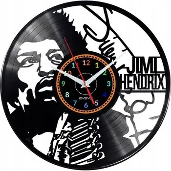 Hodiny JIMI HENDRIX HODINY NÁSTĚNNÉ DEKORATIVNÍ MODERNÍ VINYLOVÁ DESKA