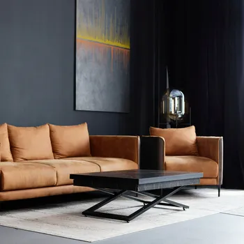 Konferenční stolek Rozkládací konferenční stolek s výškovým nastavením 101-202x80x76cm černý