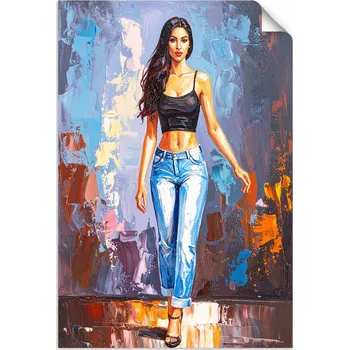 Obraz Žena v džínách NÁLEPKA PLAKÁT do LOŽNICE OBÝVÁKU 30x45