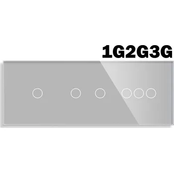 Elektrická zásuvka PANEL PRO DOTYKOVÉ MODULY RÁMEČEK TROJITÝ 6G 1G+2G+3G STŘÍBRNÁ ŠEDÁ