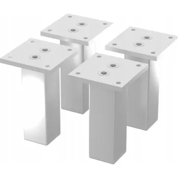 4 x HLINÍKOVÁ NOHAVIČKA NOHA K NÁBYTKU VÝŠKA 100 MM BÍLÁ