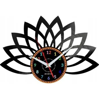 Hodiny KVĚT LOTOSU HODINY NÁSTĚNNÉ DEKORATIVNÍ MODERNÍ VINYLOVÁ DESKA VINYL NA P