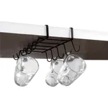 VILDE Držák na hrnečky s 10 háčky, závěsný pod polici VILDE, černý