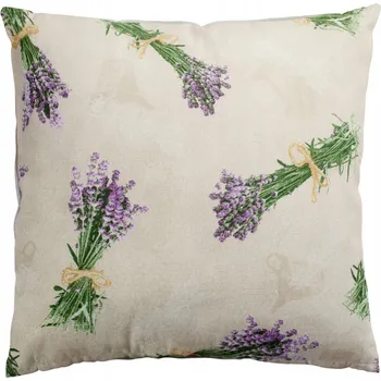 Povlečení POVLEČENÍ NA POLŠTÁŘ 40x40 KVĚTY LEVANDULE DEKORAČNÍ NA POHOVKU DO OBÝVÁKU
