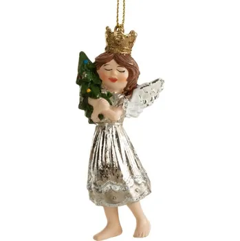 Vánoční ozdoba Vánoční dekorace anděl FIG 84 A stříbrná / zlatá