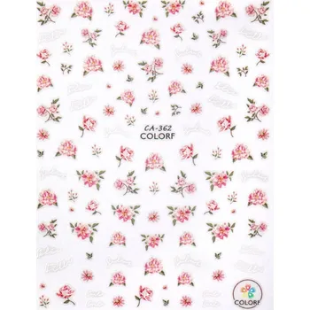 Samolepky na nehty - květiny a nápisy - CA362