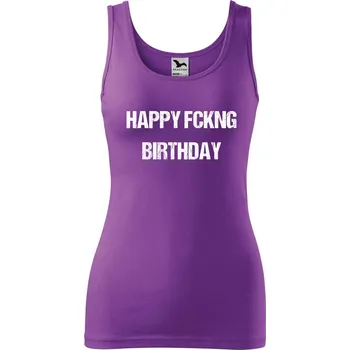 Dámské tílko s potiskem Happy fckng Velikost: 2XL, Barva: Fialová