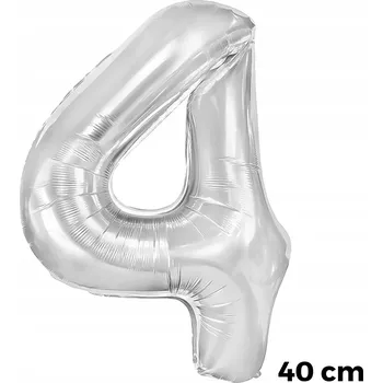 Balónek Fóliový balónek ČÍSLICE Číslo 4 stříbrný na narozeninovou oslavu 40 cm