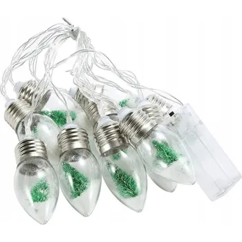 Vánoční dekorace VÁNOČNÍ LAMPIČKY GIRLANDA ŘETĚZ VÁNOČNÍ BAŇKY VÁNOČNÍ STROMKY TEPLÉ 10 LED 2 m