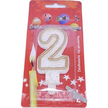 Dortová svíčka Id_942 SVÍČKA ČÍSLICE 2 SVÍČKA DORT DORT DVA DVOULETÉ TŘPYTKY