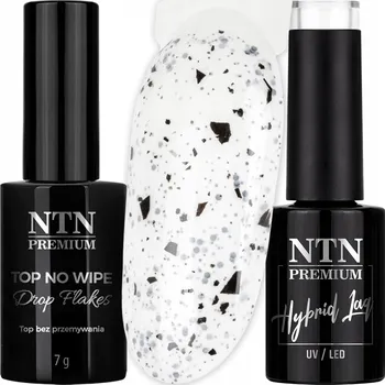 Lak na nehty Hybridní lak NTN 5g Č. 190 + Top Flakes NTN 7g Efekt křepelčího vajíčka