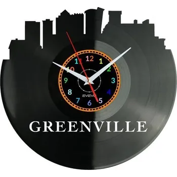 Hodiny GREENVILE NÁSTĚNNÉ HODINY DEKORATIVNÍ MODERNÍ VINYLOVÁ DESKA VINYL JAKO DÁREK