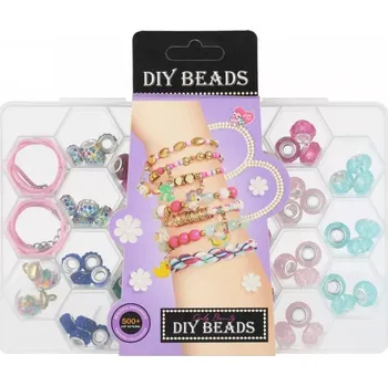 Dětské navlékací korálky Sada korálků na výrobu náramků, náhrdelníků, bižuterie a přívěsků DIY