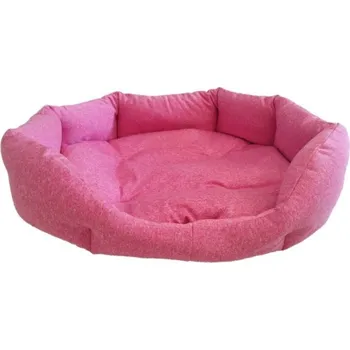 Pelíšek pro psa Pelech pro domácí mazlíčky - softshell růžový žíhaný 80 x 60 cm