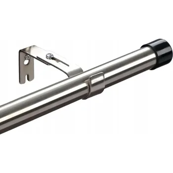 Garnýž Garnýž Jednoduchá Tyč Na Záclony Nastavitelná 76-157cm Stříbrná Ocelová