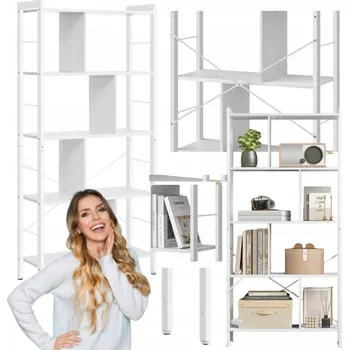 Knihovna Regál Songmics Vasagle 74 cm x 154,5 cm x 30 cm bílý