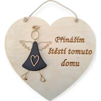 Dekorace z Řečice Dekorační srdce 25cm♥️"Anděl"