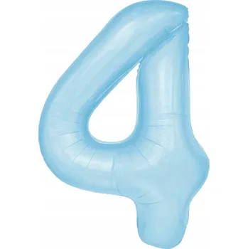 Balónek Id_2339_4_bł FÓLIOVÝ BALÓN ČÍSLICE 3 SVĚTLE MODRÁ MODRÝ BALÓNKY 100 cm ČTYŘI ROKY