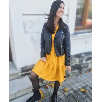 Dámské šaty Kulišárny Dámské teplákové BOHO šaty MUSTARD VELIKOST: 34, DÉLKA RUKÁVU: 3/4 RUKÁV