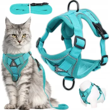 Vodítko pro psa BEZTLAKOVÉ VODÍTKO S POPRUHY TYPU GUARD, NASTAVITELNÉ PRO KOČKY + VODÍTKO vel. M