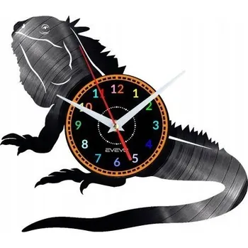 Hodiny IGUANA NÁSTĚNNÉ HODINY DEKORATIVNÍ MODERNÍ VINYLOVÁ DESKA