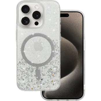 Pouzdro na mobilní telefon Zadní kryt Tel Protect Moonlite Magsafe pro Samsung Galaxy S25 Edge silver clear