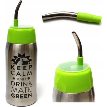 Mate Green Yerbomos All-in-one nádoba, Nerezová, Zelená, 580 ml
