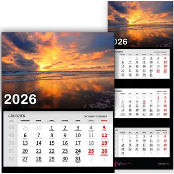 Kalendář Nástěnný kalendář trojdílný 2026 HORIZONT SNŮ do kanceláře Dárek Vzory