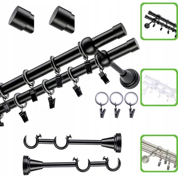 Garnýž VOPPI GARNÝŽ DVOJITÁ SIMPLE S ŽABKAMI 460 CM 19+19MM BÍLÁ