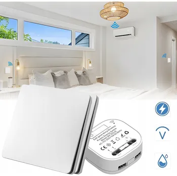 vypínač Bezdrátový vypínač světla bez baterií 2x vysílač s 1x přijímačem, dosah 100 m