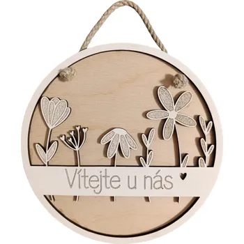 Dekorace z Řečice Cedulka květiny kulatá 18cm❤️