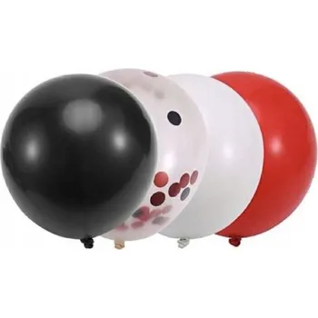 Balónek 60 kusů černé balónky, balónky s konfetami, černé balónky, narozeninové balónky