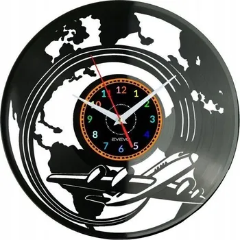 Hodiny Nástěnné hodiny letadlo z vinylové desky - moderní dekorace, dárek k narozeninám