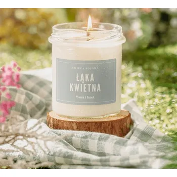 Svíčka Sójová vonná svíčka Jablečný kompot s hřebíčkem, sójová svíčka Wosk i Knot