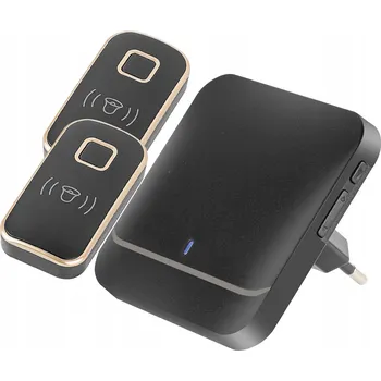 Domovní zvonek Bezdrátový zvonek Voděodolný IP44 Velký dosah ke dveřím brány domu Černá