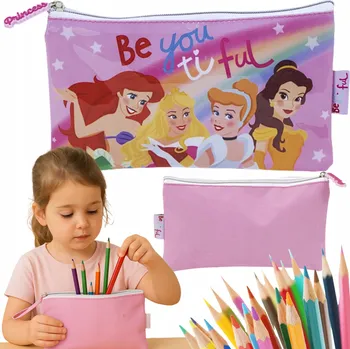 Kosmetická taška PENÁL KOSMETICKÁ TAŠTIČKA PRINCEZNY DISNEY ARIEL A BELLA VELKÁ 24/15 CM