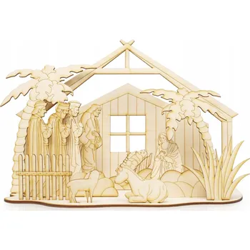 Vánoční dekorace Dřevěný betlém vánoční