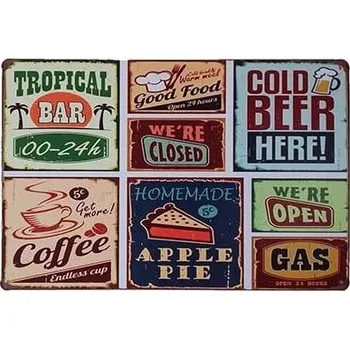 Obraz Plechová cedule Mix