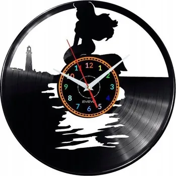 Hodiny MALÁ MOŘSKÁ VÍLA NÁSTĚNNÉ HODINY DEKORATIVNÍ MODERNÍ VINYLOVÁ DESKA