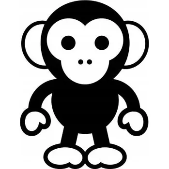 Samolepící dekorace Samolepka na stěnu opička 15x11 cm