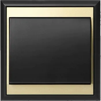 vypínač Jednopólový vypínač světla černo-zlatý moderní WP-1L LUNA ABEX