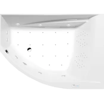 Vana TANDEM R hydromasážní vana, 170x130x50cm, Highline Hydro-Air, chrom