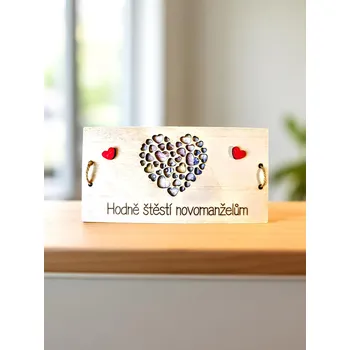 Dárková krabička Dárková karta na peníze srdce"hodně štěstí"