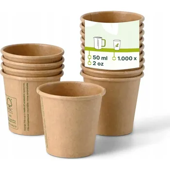 Jednorázové nádobí Papírové kelímky kraft 40-50 ml | 1000 kusů | Biologicky rozložitelné, bez plastu