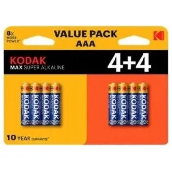 Článková baterie Alkalická baterie Kodak AAA (R3) 8 ks