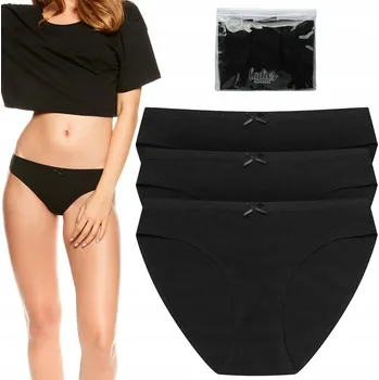 Kalhotky Kalhotky kalhotky Henderson černé bavlněné s krajkou 3 ks L