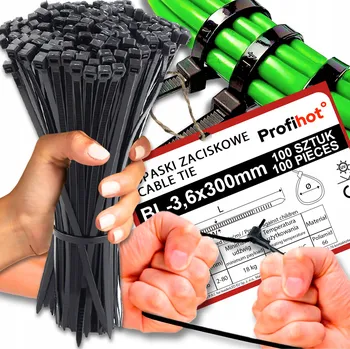 Stahovací páska STAHOVACÍ PÁSKY STAHOVACÍ PÁSKY černé UV 3,6x350 1000 ks