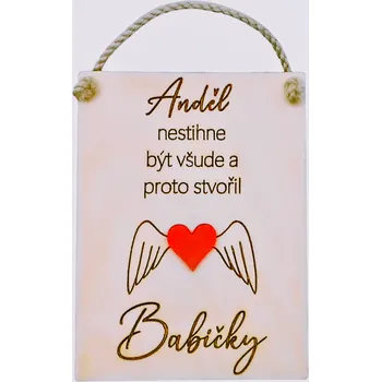 Dekorace z Řečice Andělská cedulka"Babička"
