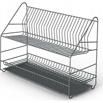 Odkapávač na nádobí Odkapávač na nádobí odkapávač dvoupatrový 50 cm volně stojící grafitový